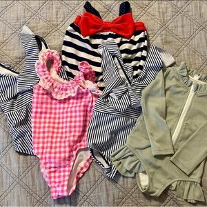 Pink Gingham Ruffle Kids One Piece